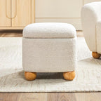 Walker Edison Linley Contemporary Small Storage Bouclé Ottoman by WalkerEdison