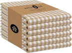 Native Fab 6 Pack Gingham Mini Check Kitchen Hand Towels Set by NativeFab