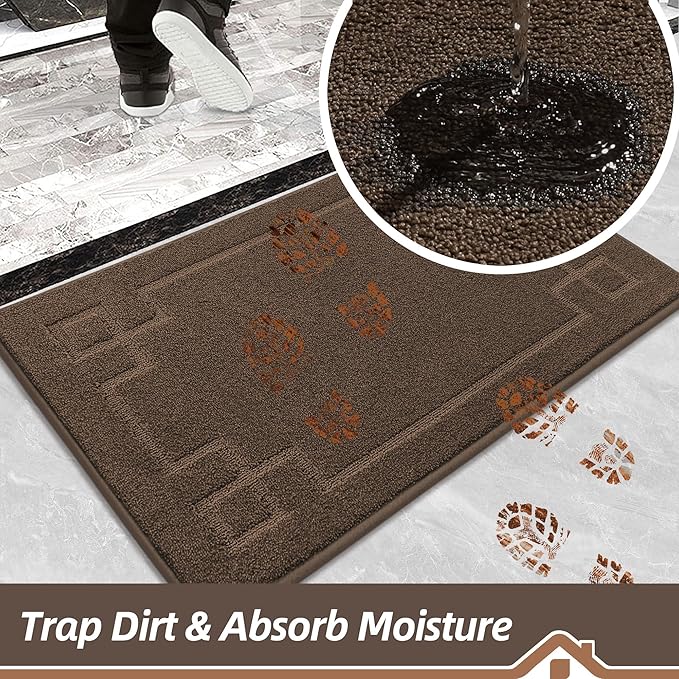 BEQHAUSE Door Mat 20" x 32", Non-Slip Door Mats Indoor Entryway Rugs Washable - Image 4