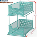 SIMPLE HOUSEWARE 2 Tier Sliding Cabinet Basket Organizer Drawer - Image 3