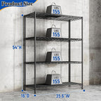 4- Shelf Metal Shelving Unit Adjustable Storage Shelves Heavy Duty Garage - Image 3