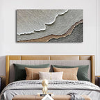 NANKAI Thick Texture Abstract Oil Painting Hand-Painted Beach Wave Landscape - Image 7