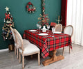 Red Tartan Waterproof Plaid Christmas Tablecloth Fabric by Essifunia