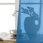 Tollpiz Short Sheer Door Curtain Closet Linen Textured Curtain Sheers Doorway - Image 9