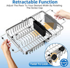romision Expandable Dish Drying Rack Over The Sink Small Metal Stainless Steel - Image 3