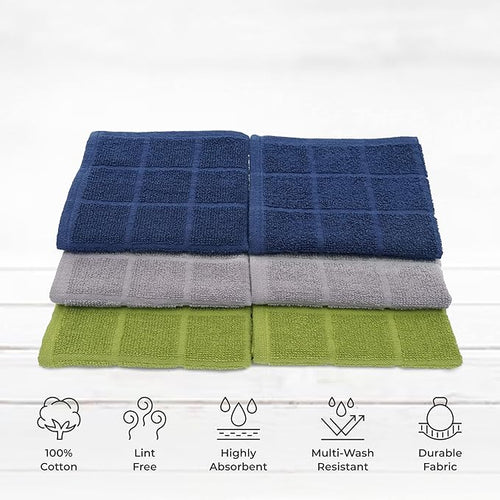 100% Cotton Terry Dish Cloth & Dish Towel, 6 Pack, Super Soft and Absorbent - Image 2
