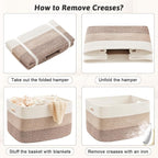 Blanket Basket, Rectangle Woven Baskets - Image 7