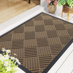 Smiry Front Door Mat Outside Entrance, Heavy Duty Outdoor Indoor Natural Rubber - Image 8