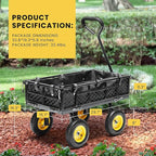 VIVOHOME Heavy Duty 400 Lbs Capacity Mesh Steel Garden Cart Folding Utility - Image 7