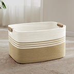 72L Large Laundry Basket with Leather Handles by ELEVATEDELEGANCETIMELESSSTYLE