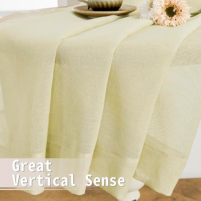 Tollpiz Short Sheer Door Curtain Closet Linen Textured Curtain Sheers Doorway - Image 6