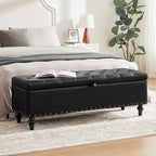 51.8’’ Storage Ottoman Bench, Faux Leather Ottoman - Image 8