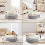 72L Large Laundry Basket with Leather Handles - Image 4