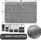 REFETONE Indoor Doormat, Front Door Mat 32"x48" Absorbent Rubber Backing Non - Image 2