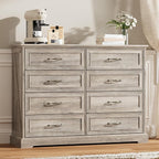 8 Drawer Dresser for Bedroom, Rustic Farmhouse Dresser by Thacuok