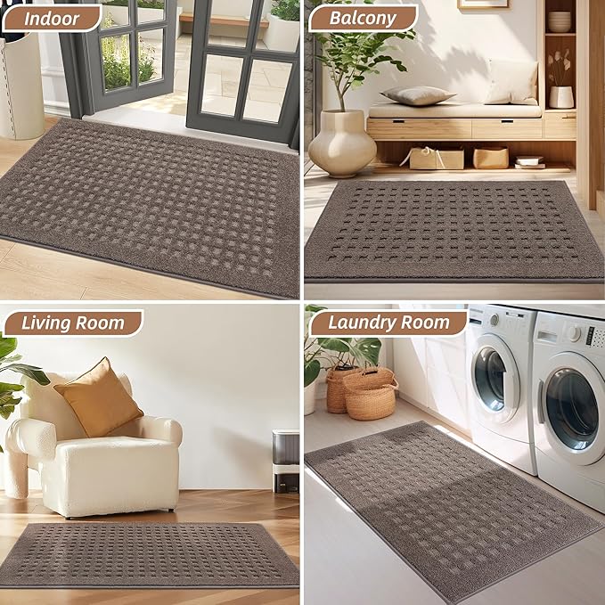 BEQHAUSE Waffle Door Mats Indoor 20"x32", Dog Mat - Image 8