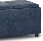 SIMPLIHOME Avalon 42 inch Wide Contemporary Rectangle Storage Ottoman in Denim - Image 9