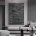 NANKAI Art Hand-Painted Thick Texture Black Minimalist Oil Painting 45x30 Inchs - Image 3