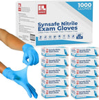 Synsafe 4 Mil - Blue Nitrile Exam Gloves –Disposable Latex Free & Powder Free – by LONDONLABS