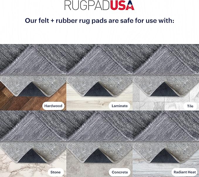 RUGPADUSA - Dual Surface - 6'7" x 9' - 3/8" Thick - Felt + Rubber - Enhanced - Image 5