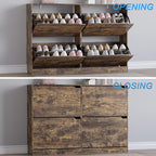 Shoe Cabinet with 4 Flip Drawers, Narrow Hidden Shoe Storage Cabinet, Slim - Image 5