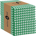 Native Fab Set of 12 Gingham Mini Check Kitchen Towels 16"x26" by NativeFab