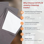 CATIFLIN 3PCS Dark Gray Silver Polishing Cloths, Tarnish Remover, Reusable & - Image 2