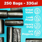 ToughBag 30-33 Gallon Trash Bags Heavy Duty, 32 x 38" Black Garbage Bags – 30+ - Image 3