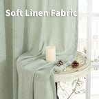YoungsTex Sage Green Linen Semi Sheer Curtains 45 Inch Length - Image 9