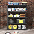 72" H Garage Shelving, Metal Storage Shelves, Adjustable 5 Tier Storage Rack - Image 6