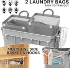Simple Houseware Extra Large Rolling Laundry Cart – Heavy Duty Hamper - Image 4