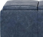 SIMPLIHOME Avalon 42 inch Wide Contemporary Rectangle Storage Ottoman in Denim - Image 6