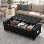 Maupvit Storage Ottoman Bench, 49 Inch Bedroom Bench, Upholstered Ottoman - Image 7