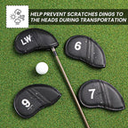 Amy Sport Golf Iron Head Covers Value 12 Pcs Set Thick Synthetic Leather - Image 6