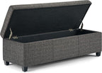 SIMPLIHOME Avalon 48 inch Wide Contemporary Rectangle Storage Ottoman Bench in - Image 5