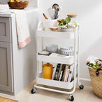 Amazon Basics 3-Tier Rolling Utility or Kitchen Cart, Lockable Wheels - Image 6