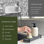 2PCS Instant Dry Sink Caddy Organizer, Fast Drying Sponge and Soap Dispenser - Image 3