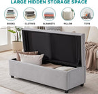 50" Storage Ottoman Bench, Tufted Ottoman - Image 3