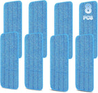 8 Pack 16.5 inch Reusable Mop Pads Microfiber Spray Mop Replacement Heads by H-Gamely