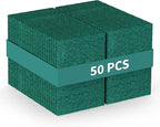 50 Pack Heavy Duty Green Scouring Pads 4x6 Inch – Large Non Scratch Scrub Pads by BayStateImporters