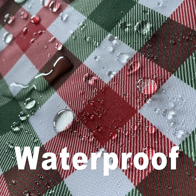 Red Gingham Christmas Plaid Tablecloth - Image 2