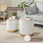 Royal Windsor Boucle Round Ottoman - Image 6