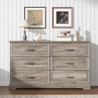 6 Drawer Dresser for Bedroom, Rustic Farmhouse Dresser - Image 3