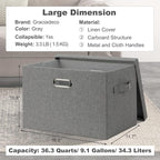 Large 17" 36 Quart Collapsible Stackable Storage Bins - Image 2