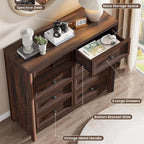 Farmhouse 8 Drawer Dresser for Bedroom, 43.3" Wide Dresser TV Stand, Storage - Image 7