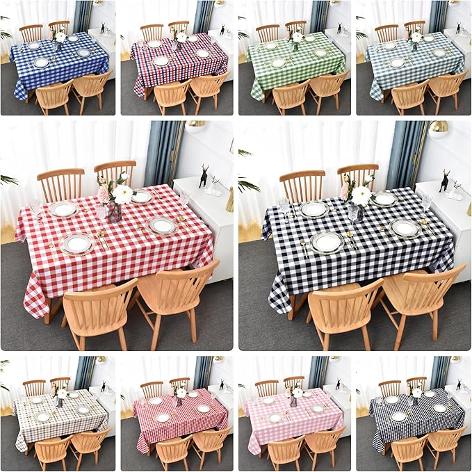 Classic Gingham Plaid Tablecloth Fabric - Image 5