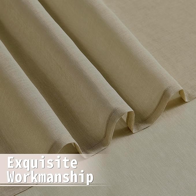 Tollpiz Sheer Door Curtain Closet Linen Textured Curtains Sheer Doorway Light - Image 8
