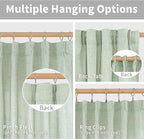 YoungsTex Sage Green Linen Curtains 90 Inch Length Living Room, Textured Semi - Image 5