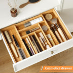 BAMEOS 3" Deepth Expandable Drawer Organizer, Deep Flatware Organizer, - Image 6