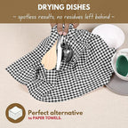 Native Fab Black Gingham Dish Towels 16"x26" Set of 12 - Image 5